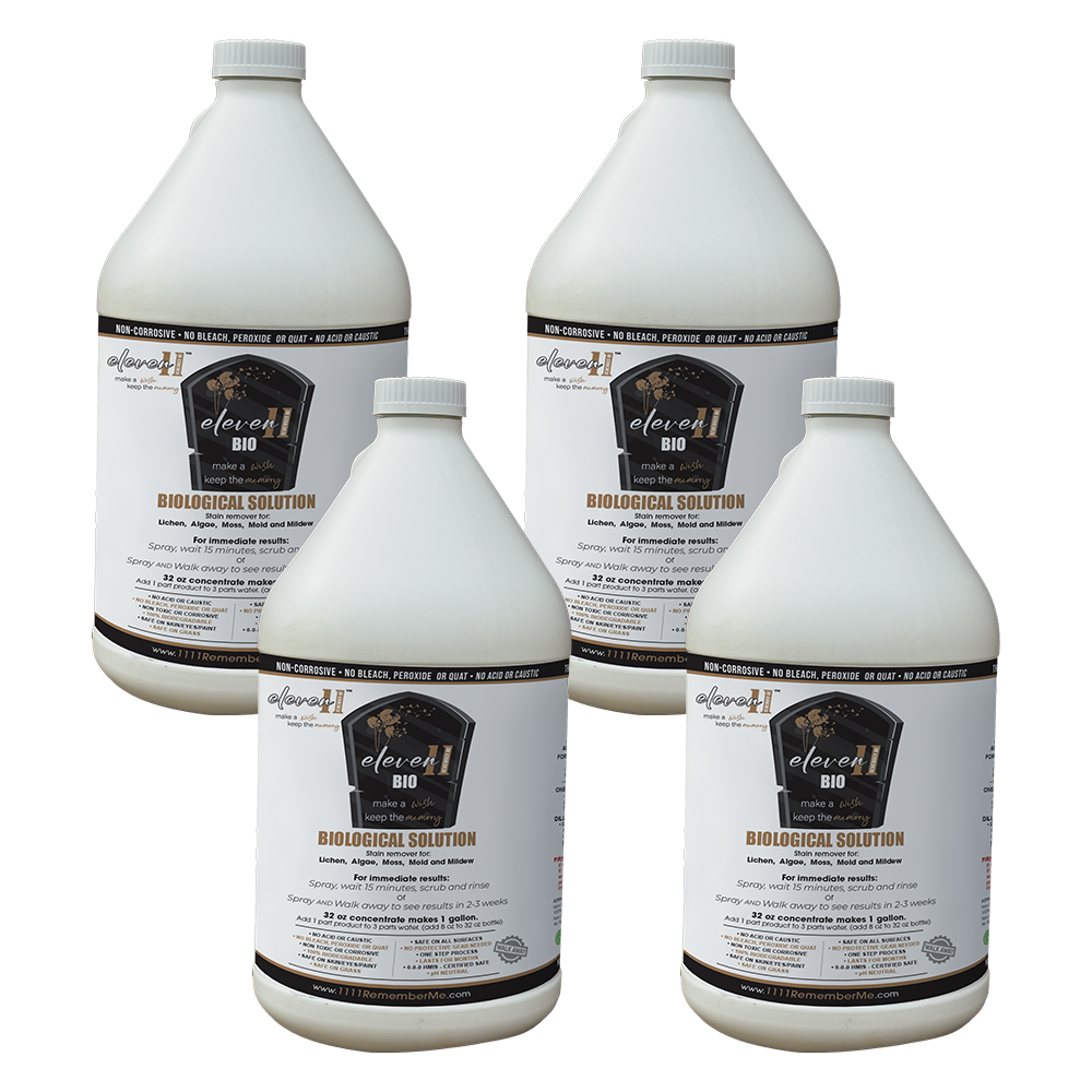 BIOLOGICAL SOLUTION Eleven11 BIO Headstone Cleaner - 4 gallon bundle