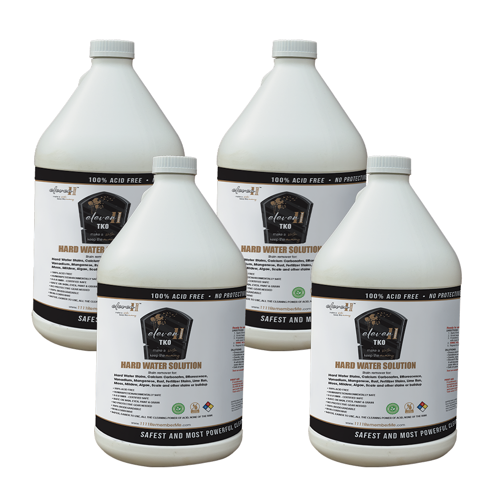 HARD WATER SOLUTION Eleven11 TKO Headstone Cleaner - 4 gallon bundle