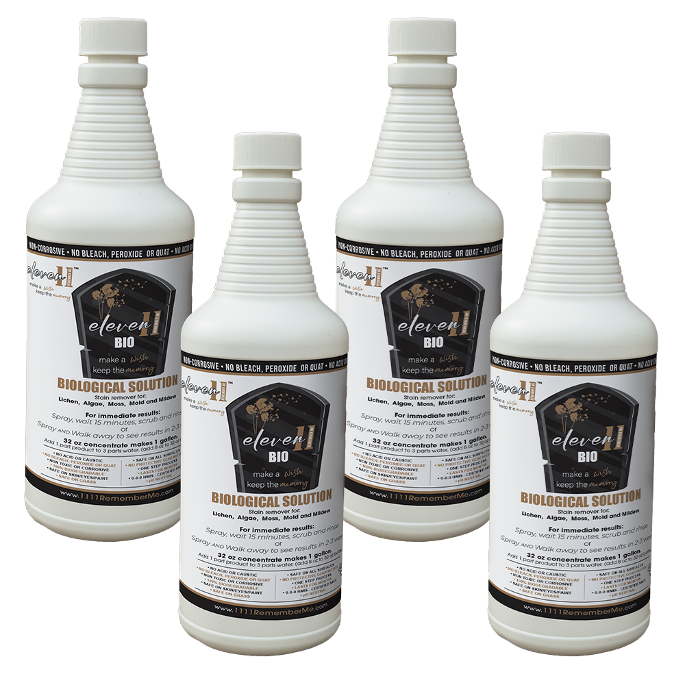 BIOLOGICAL SOLUTION Eleven11 BIO Headstone Cleaner - 32oz 4pack bundle