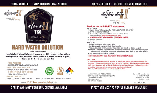 HARD WATER SOLUTION Eleven11 TKO Headstone Cleaner - 32 oz Bottle