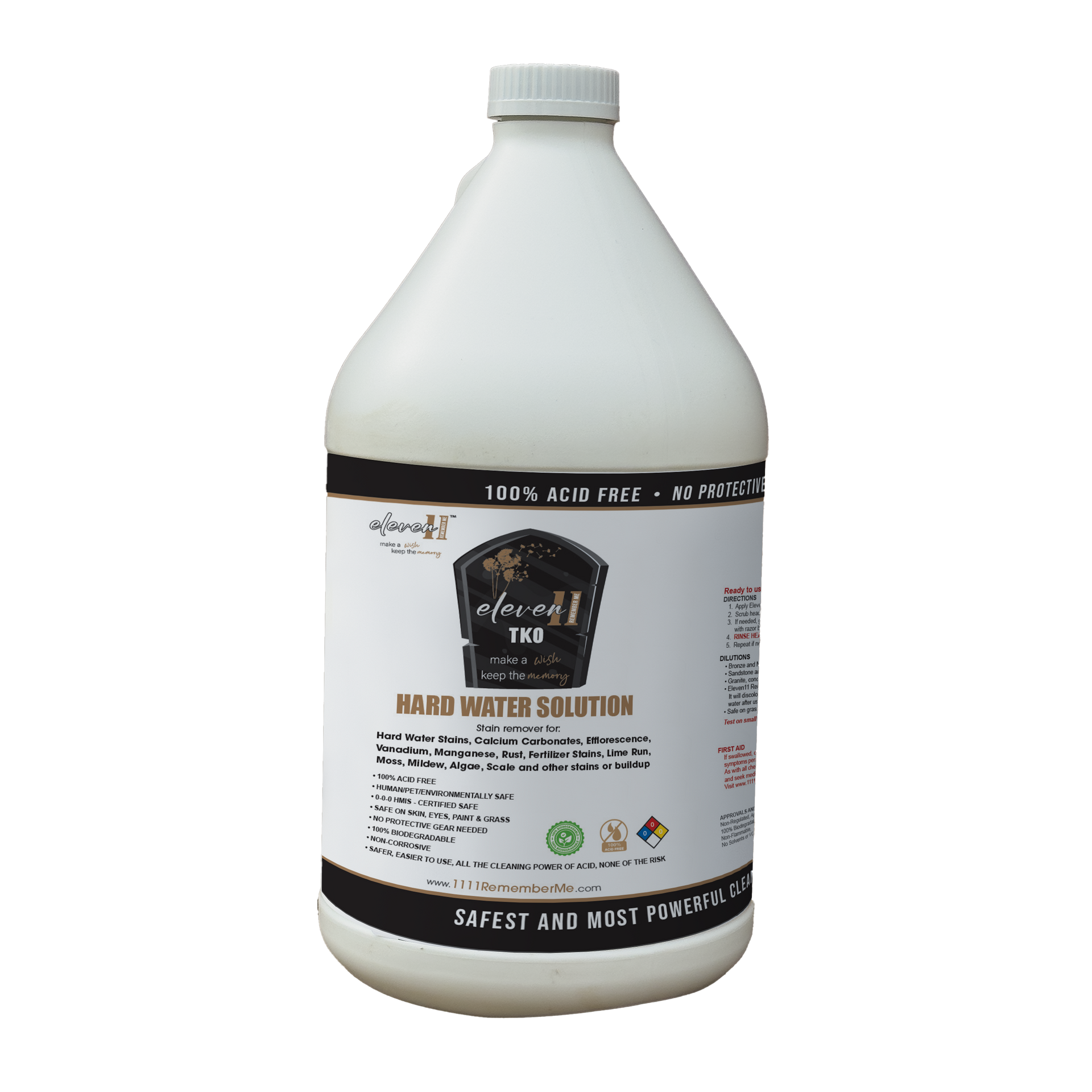 ケアプロ HARD WATER SOLUTION Eleven11 TKO Headstone Cleaner - 1 Gallon