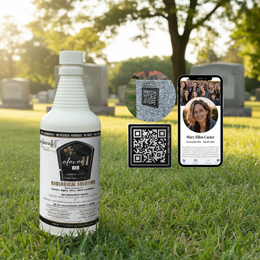 White bottle labeled 'eleven1' with QR codes and images on a white background