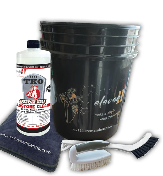 1111 TKO Spray n Walk Cleaning Kit - Bucket and Supplies (32 oz Spray N Walk, Brushes, Towel) (Copy)