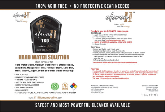 HARD WATER SOLUTION Eleven11 TKO Headstone Cleaner - 4 gallon bundle